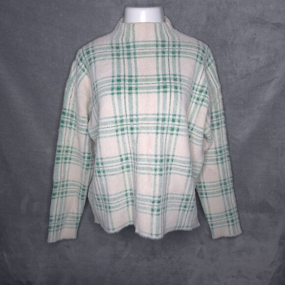 Tahari Womens Plaid High-Neck Sweater XL Long Sleeve Soft Pullover - Picture 2 of 5